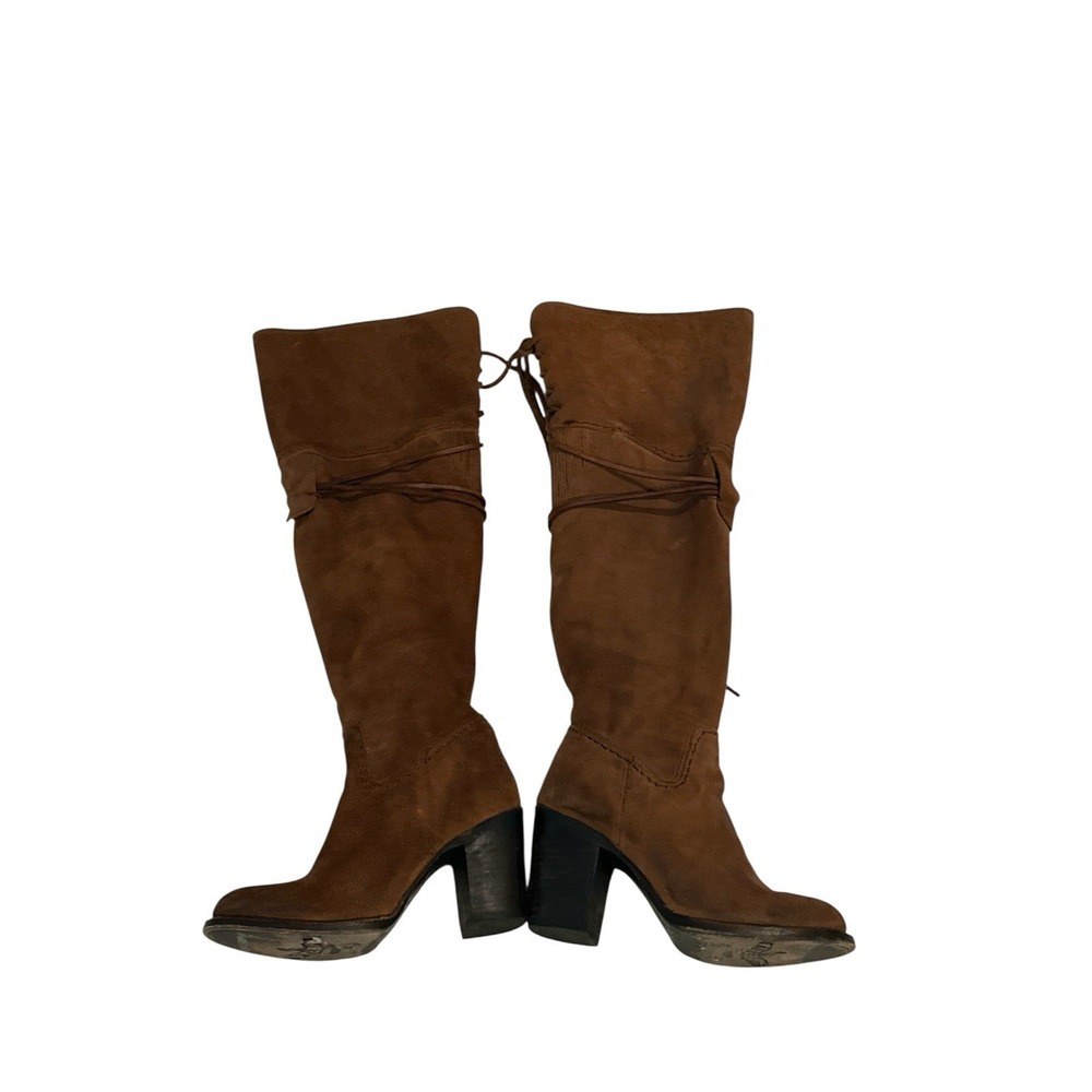 Freebird by Steven Blain Boots Over The Knee Cognac‎ Suede Leather Size